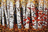 Leaves Canvas Paintings - Amber Leaves